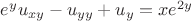 $e^yu_{xy}-u_{yy}+u_y=xe^{2y}$