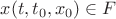 $x(t,t_{0},x_{0}) \in F$