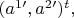 $(a^{1\prime}, a^{2 \prime})^t,$