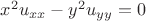 $x^2u_{xx}-y^2u_{yy} = 0$