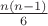 $\frac{n(n-1)}6$
