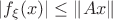 $|f_\xi(x)|\le \|Ax\|$