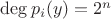 $\deg{p_i(y)}=2^n$ $\deg{p_i(y)}=2^n$