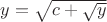 $y=\sqrt{c+\sqrt{y}}$