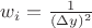 $w_i={1\over(\Delta y)^2$