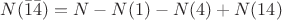 $N(\bar{1}\bar{4})=N-N(1)-N(4)+N(14)$