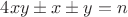 $4xy\pm x\pm y=n$