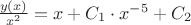 $\frac{y(x)}{x^2}=x+C_1 \cdot x^{-5}+C_2$