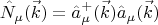 $$\[{{\hat N}_\mu }(\vec k) = \hat a_\mu ^ + (\vec k){{\hat a}_\mu }(\vec k)\]$$