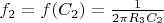 $f_2 = f (C_2) =  \frac{1}{2\pi R_3C_2}$