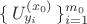 $\{\, U_{y_i}^{(x_0)} \,\}_{i=1}^{m_0}$