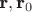 $\textbf r, \textbf r_0$