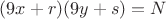 $(9x+r)(9y+s)=N$