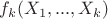 $f_k(X_1,...,X_k)$