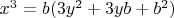 $x^3 = b(3y^{2} + 3yb + b^2)$