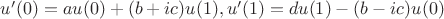 $u'(0)=au(0) +(b+ic)u(1),  u'(1)= du(1)-(b-ic)u(0)$