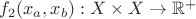 $f_2(x_a, x_b) : X \times X \to \mathbb{R}^+$