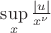 $\sup \limits_x \frac {|u|}{x^\nu}$