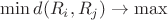 $\min d(R_i,R_j) \to \max$