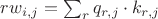 $rw_{i, j} = \sum_r q_{r, j} \cdot k_{r, j}$
