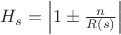 $\[{H_s} = \left| {1 \pm \frac{n}
{{R\left( s \right)}}} \right|\]
$