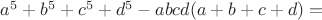 $a^5+b^5+c^5+d^5-abcd(a+b+c+d)=$