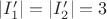 $|I'_1|=|I'_2|=3$