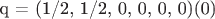 q = (1/2, 1/2, 0, 0, 0, 0)\]