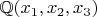 $\mathbb{Q}(x_1, x_2, x_3)$