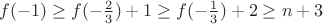 $f(-1)\ge f(-\frac{2}{3})+1\ge f(-\frac{1}{3})+2\ge n+3$ $f(-1)\ge f(-\frac{2}{3})+1\ge f(-\frac{1}{3})+2\ge n+3$