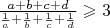 $\frac{{a + b + c + d}}{{\frac{1}{a} + \frac{1}{b} + \frac{1}{c} + \frac{1}{d}}} \geqslant 3$