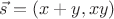 $\vec s=(x+y,xy)$