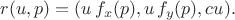 $r(u,p)=(u\,f_x(p),u\,f_y(p),cu).$