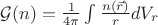$\mathcal{G}(n) = \frac{1}{4\pi}\int \frac{n(\vec{r})}{r} dV_r$