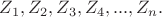 $ Z_1, Z_2, Z_3, Z_4,...,Z_n. $ $ Z_1, Z_2, Z_3, Z_4,...,Z_n. $