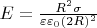 $E= \frac{R^2\sigma}{\varepsilon\varepsilon_{0}(2R)^2}$