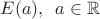 $E(a), \phantom{0} a \in \mathbb{R}$
