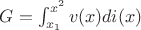 $G = \int_{x_1}^{x^2}v(x)di(x)$