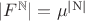 $|F^{\mathbb N}|=\mu^{|\mathrm N|}$