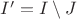 $I' = I \setminus J$
