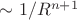 $\sim1/R^{n+1}$