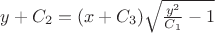 $y+C_2=(x+C_3)\sqrt{\frac{y^2}{C_1}-1}$