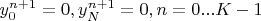 $y^{n+1}_{0}=0, y^{n+1}_{N}=0, n=0...K-1$