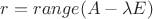 $r = range (A- \lambda E)$