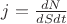 $j=\frac{dN}{dSdt}$