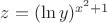 $z=(\ln{y})^{x^2+1}$