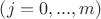 $\left( j = 0, ..., m \right)$