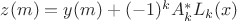$z(m)=y(m)+(-1)^kA_k^{\ast}L_k(x)$