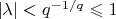 $|\lambda|<q^{-1/q}\leqslant1$