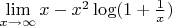 $\lim\limits_{x\to \infty}x-x^2\log(1+\frac{1\x}{x})